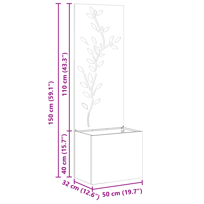 Casa si Gradina - Gradinarit si plante - Plante si ghivece - Ghivece si suporturi - Ghiveci de Gradina cu Panou Decorativ Alb 50 x 140 cm - Infinity.ro