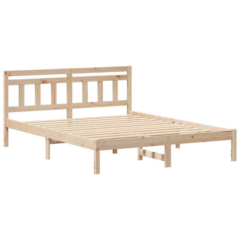Casa si Gradina - Mobilier - Paturi si accesorii - Paturi - Cadru de pat cu headboard Maro 140 x 200 cm Lemn masiv de pin - Infinity.ro