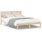 Casa si Gradina - Mobilier - Paturi si accesorii - Paturi - Cadru de pat cu headboard Maro 140 x 220 cm Lemn de brad solid - Infinity.ro
