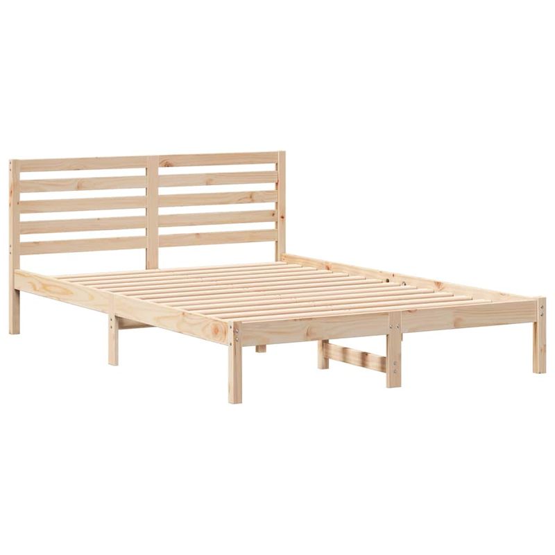 Casa si Gradina - Mobilier - Paturi si accesorii - Paturi - Cadru de pat cu headboard Maro 140 x 220 cm Lemn de brad solid - Infinity.ro