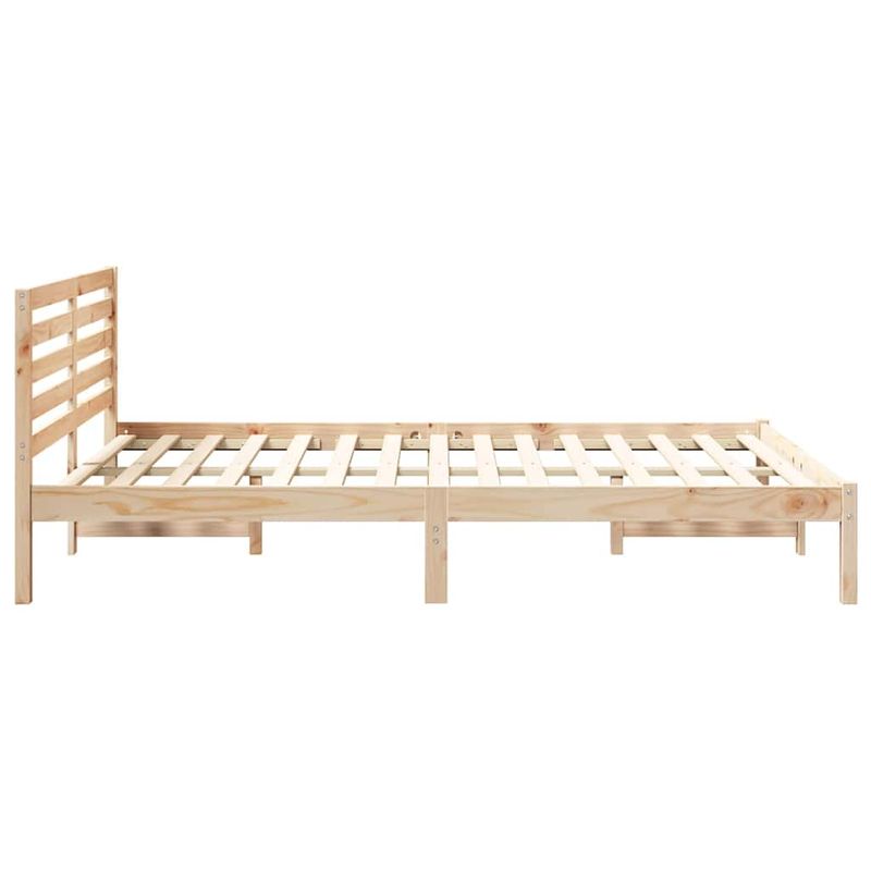 Casa si Gradina - Mobilier - Paturi si accesorii - Paturi - Cadru de pat cu headboard Maro 140 x 220 cm Lemn de brad solid - Infinity.ro
