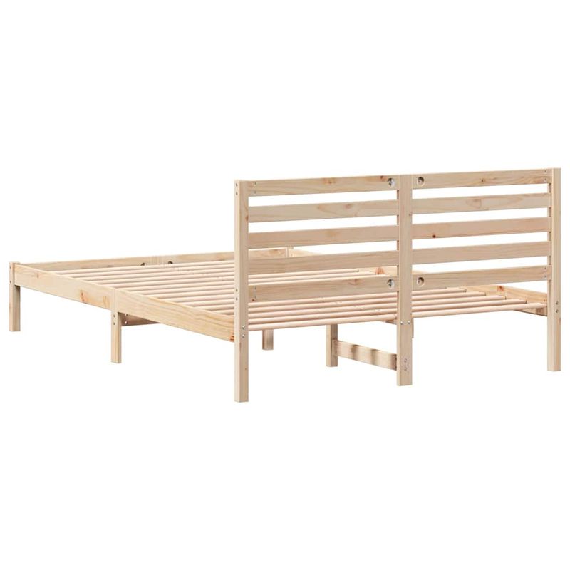 Casa si Gradina - Mobilier - Paturi si accesorii - Paturi - Cadru de pat cu headboard Maro 140 x 220 cm Lemn de brad solid - Infinity.ro