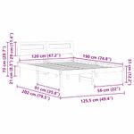 Casa si Gradina - Mobilier - Paturi si accesorii - Paturi - Cadru de pat Maro ceruit 120 x 190 cm Lemn de brad solid - Infinity.ro