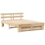 Casa si Gradina - Mobilier - Paturi si accesorii - Paturi - Cadru de pat cu headboard Maro 160 x 200 cm Lemn de brad - Infinity.ro