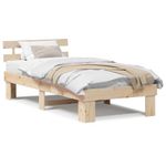 Casa si Gradina - Mobilier - Paturi si accesorii - Paturi - Cadru de pat cu spatar 75x190 cm din lemn solid de pin - Infinity.ro