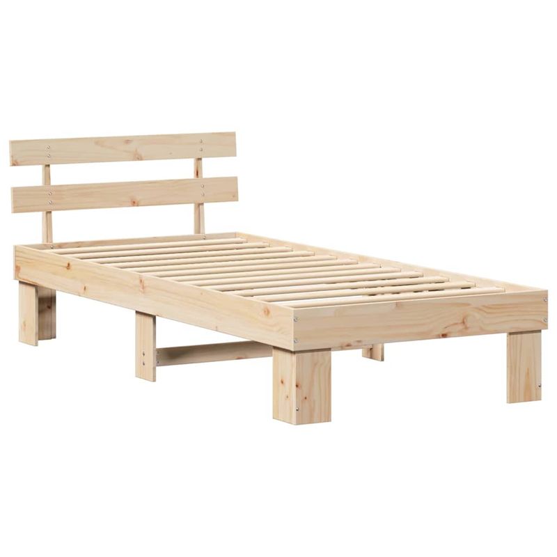 Casa si Gradina - Mobilier - Paturi si accesorii - Paturi - Cadru de pat cu spatar 75x190 cm din lemn solid de pin - Infinity.ro