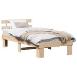 Casa si Gradina - Mobilier - Paturi si accesorii - Paturi - Cadru de pat cu spatar 75x190 cm din lemn solid de pin - Infinity.ro