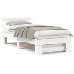 Casa si Gradina - Mobilier - Paturi si accesorii - Paturi - Cadru de pat cu headboard Alb 80 x 200 cm Lemn de brad solid - Infinity.ro