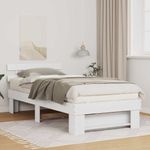 Casa si Gradina - Mobilier - Paturi si accesorii - Paturi - Cadru de pat cu headboard Alb 80 x 200 cm Lemn de brad solid - Infinity.ro