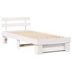 Casa si Gradina - Mobilier - Paturi si accesorii - Paturi - Cadru de pat cu headboard Alb 80 x 200 cm Lemn de brad solid - Infinity.ro