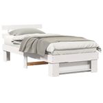 Casa si Gradina - Mobilier - Paturi si accesorii - Paturi - Cadru de pat cu headboard Alb 80 x 200 cm Lemn de brad solid - Infinity.ro