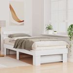 Casa si Gradina - Mobilier - Paturi si accesorii - Paturi - Cadru de pat cu headboard Alb 80 x 200 cm Lemn de brad solid - Infinity.ro