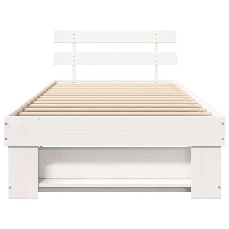 Casa si Gradina - Mobilier - Paturi si accesorii - Paturi - Cadru de pat cu headboard Alb 80 x 200 cm Lemn de brad solid - Infinity.ro
