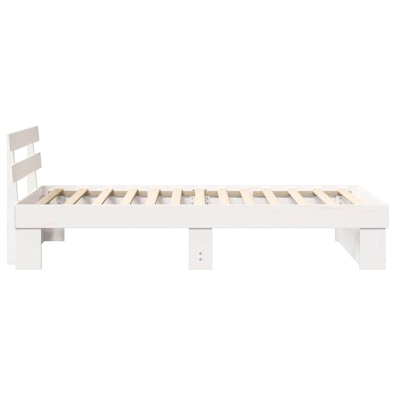 Casa si Gradina - Mobilier - Paturi si accesorii - Paturi - Cadru de pat cu headboard Alb 80 x 200 cm Lemn de brad solid - Infinity.ro