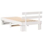 Casa si Gradina - Mobilier - Paturi si accesorii - Paturi - Cadru de pat cu headboard Alb 80 x 200 cm Lemn de brad solid - Infinity.ro