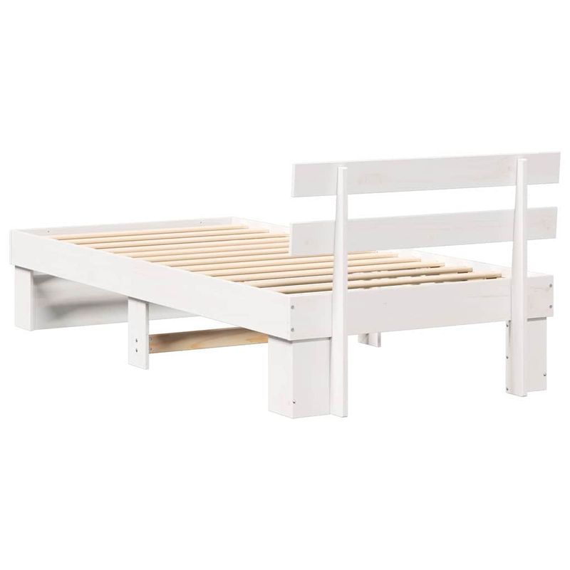 Casa si Gradina - Mobilier - Paturi si accesorii - Paturi - Cadru de pat cu headboard Alb 80 x 200 cm Lemn de brad solid - Infinity.ro