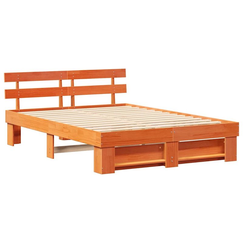 Casa si Gradina - Mobilier - Paturi si accesorii - Paturi - Cadru de pat Maro ceruit 150 x 200 cm Lemn de brad solid - Infinity.ro