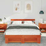 Casa si Gradina - Mobilier - Paturi si accesorii - Paturi - Cadru de pat Maro ceruit 150 x 200 cm Lemn de brad solid - Infinity.ro