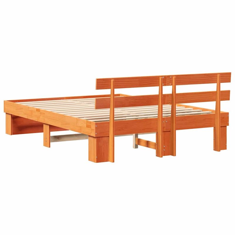 Casa si Gradina - Mobilier - Paturi si accesorii - Paturi - Cadru de pat Maro ceruit 150 x 200 cm Lemn de brad solid - Infinity.ro