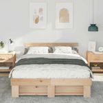 Casa si Gradina - Mobilier - Paturi si accesorii - Paturi - Cadru de pat cu headboard Maro 150 x 200 cm Lemn de brad - Infinity.ro