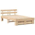 Casa si Gradina - Mobilier - Paturi si accesorii - Paturi - Cadru de pat cu headboard Maro 135 x 190 cm Lemn de brad solid - Infinity.ro
