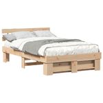 Casa si Gradina - Mobilier - Paturi si accesorii - Paturi - Cadru de pat cu headboard Maro 135 x 190 cm Lemn de brad solid - Infinity.ro