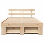 Casa si Gradina - Mobilier - Paturi si accesorii - Paturi - Cadru de pat cu headboard Maro 135 x 190 cm Lemn de brad solid - Infinity.ro
