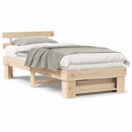 Casa si Gradina - Mobilier - Paturi si accesorii - Paturi - Cadru de pat cu headboard Maro 100 x 200 cm Lemn de brad solid - Infinity.ro