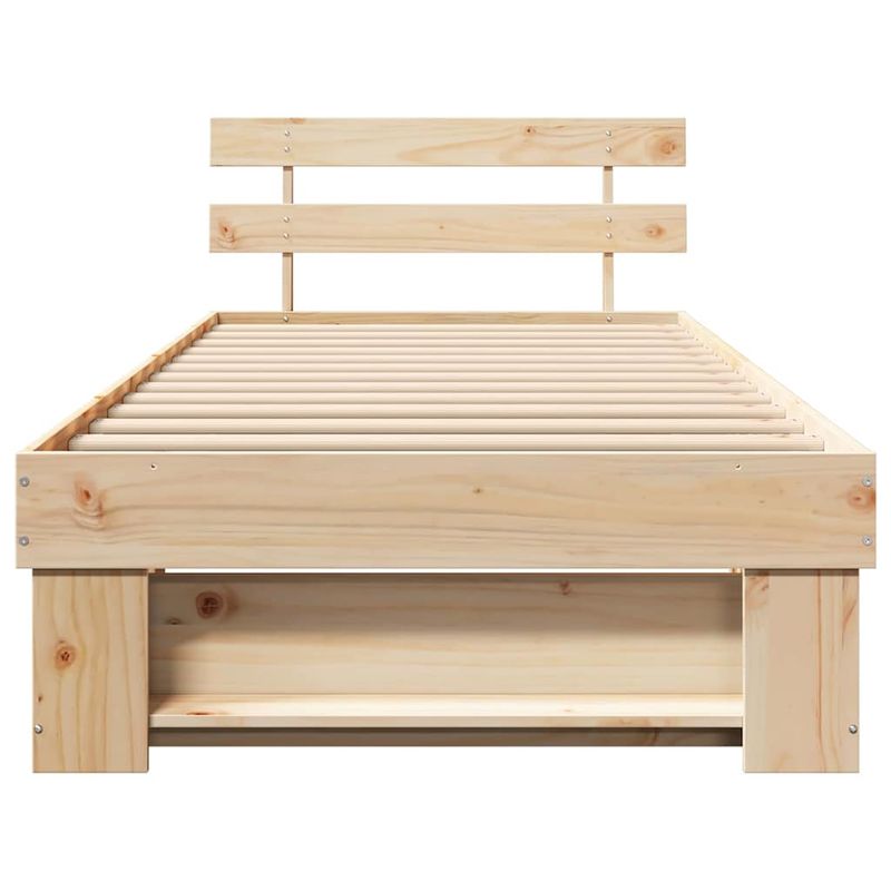 Casa si Gradina - Mobilier - Paturi si accesorii - Paturi - Cadru de pat cu headboard Maro 100 x 200 cm Lemn de brad solid - Infinity.ro