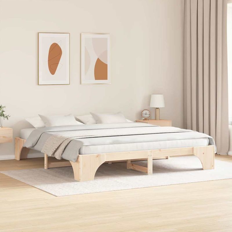 Casa si Gradina - Mobilier - Paturi si accesorii - Paturi - Pat 200x200 cm din Lemn de Pin - Infinity.ro