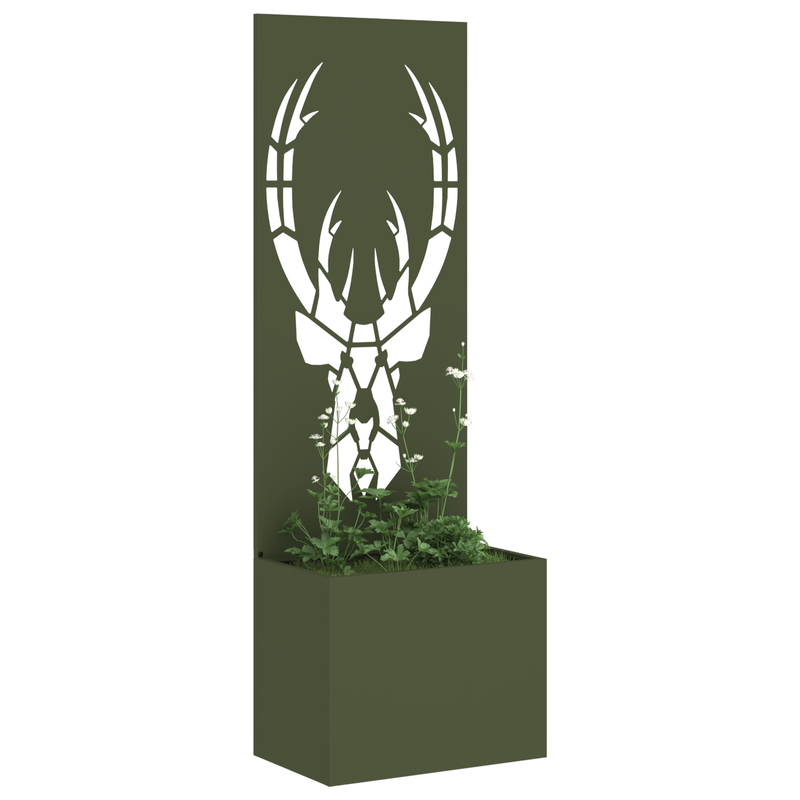 Casa si Gradina - Gradinarit si plante - Plante si ghivece - Ghivece si suporturi - Ghiveci de Gradina cu Panou Decorativ Olivengrønn 50 x 140 cm - Infinity.ro