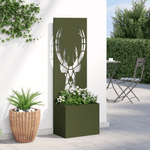 Casa si Gradina - Gradinarit si plante - Plante si ghivece - Ghivece si suporturi - Ghiveci de Gradina cu Panou Decorativ Olivengrønn 50 x 140 cm - Infinity.ro