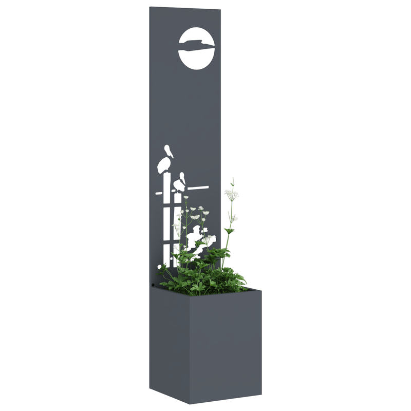 Casa si Gradina - Gradinarit si plante - Plante si ghivece - Ghivece si suporturi - Ghiveci de Gradina cu Panou Decorativ Antracit 32 x 140 cm - Infinity.ro