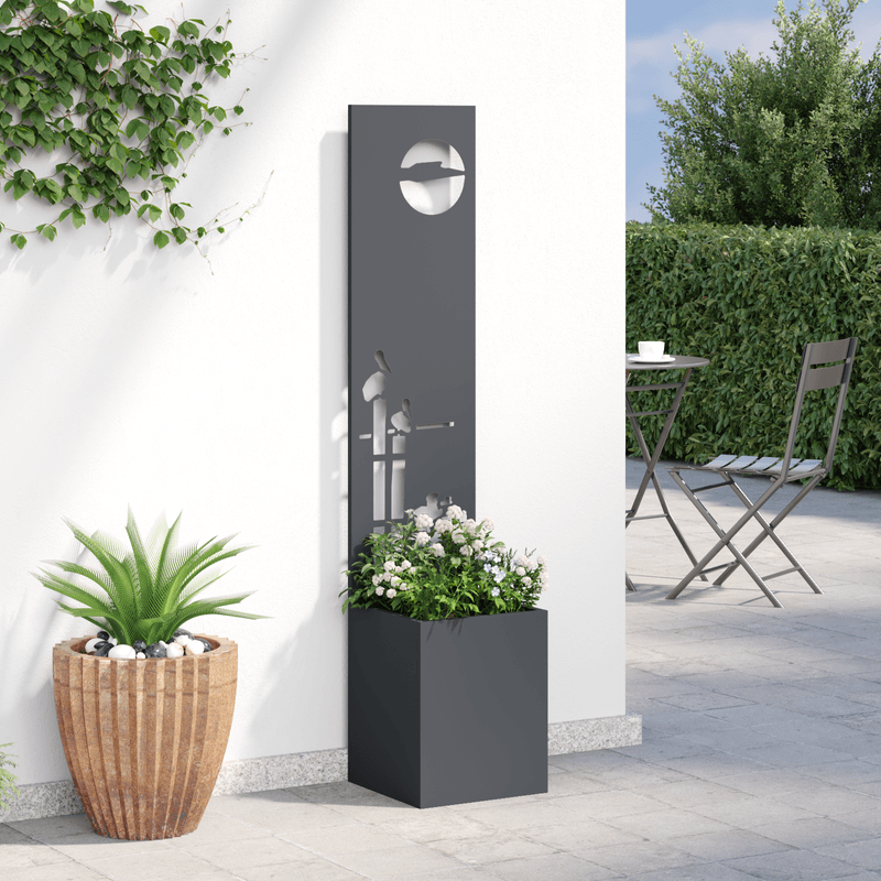 Casa si Gradina - Gradinarit si plante - Plante si ghivece - Ghivece si suporturi - Ghiveci de Gradina cu Panou Decorativ Antracit 32 x 140 cm - Infinity.ro