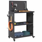 Casa si Gradina - Constructii - Depozitare, transport si protectie - Organizatoare si cutii scule - Carucior pentru unelte cu raft cu roata Negru 65 x 35 x 111 cm Metal - Infinity.ro