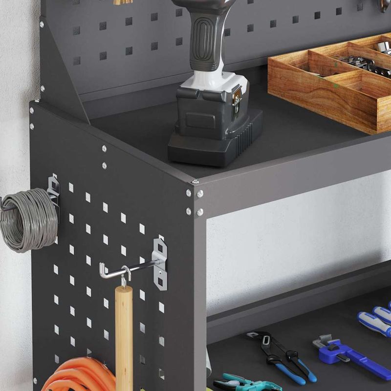Casa si Gradina - Constructii - Depozitare, transport si protectie - Organizatoare si cutii scule - Carucior pentru unelte cu raft cu roata Negru 65 x 35 x 111 cm Metal - Infinity.ro