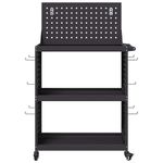 Casa si Gradina - Constructii - Depozitare, transport si protectie - Organizatoare si cutii scule - Carucior pentru unelte cu raft cu roata Negru 65 x 35 x 111 cm Metal - Infinity.ro