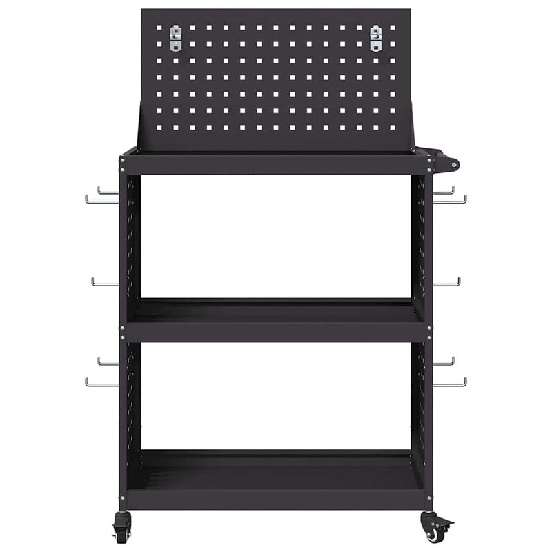 Casa si Gradina - Constructii - Depozitare, transport si protectie - Organizatoare si cutii scule - Carucior pentru unelte cu raft cu roata Negru 65 x 35 x 111 cm Metal - Infinity.ro