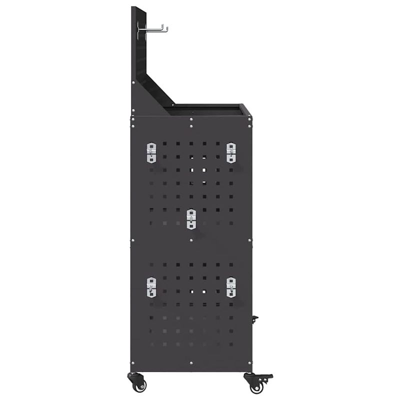 Casa si Gradina - Constructii - Depozitare, transport si protectie - Organizatoare si cutii scule - Carucior pentru unelte cu raft cu roata Negru 65 x 35 x 111 cm Metal - Infinity.ro