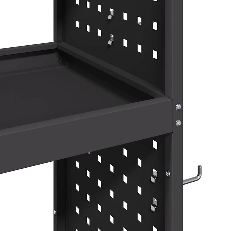 Casa si Gradina - Constructii - Depozitare, transport si protectie - Organizatoare si cutii scule - Carucior pentru unelte cu raft cu roata Negru 65 x 35 x 111 cm Metal - Infinity.ro