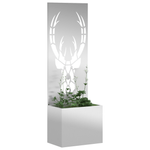 Casa si Gradina - Gradinarit si plante - Plante si ghivece - Ghivece si suporturi - Ghiveci de Gradina cu Panou Decorativ Argintiu 50 x 140 cm - Infinity.ro