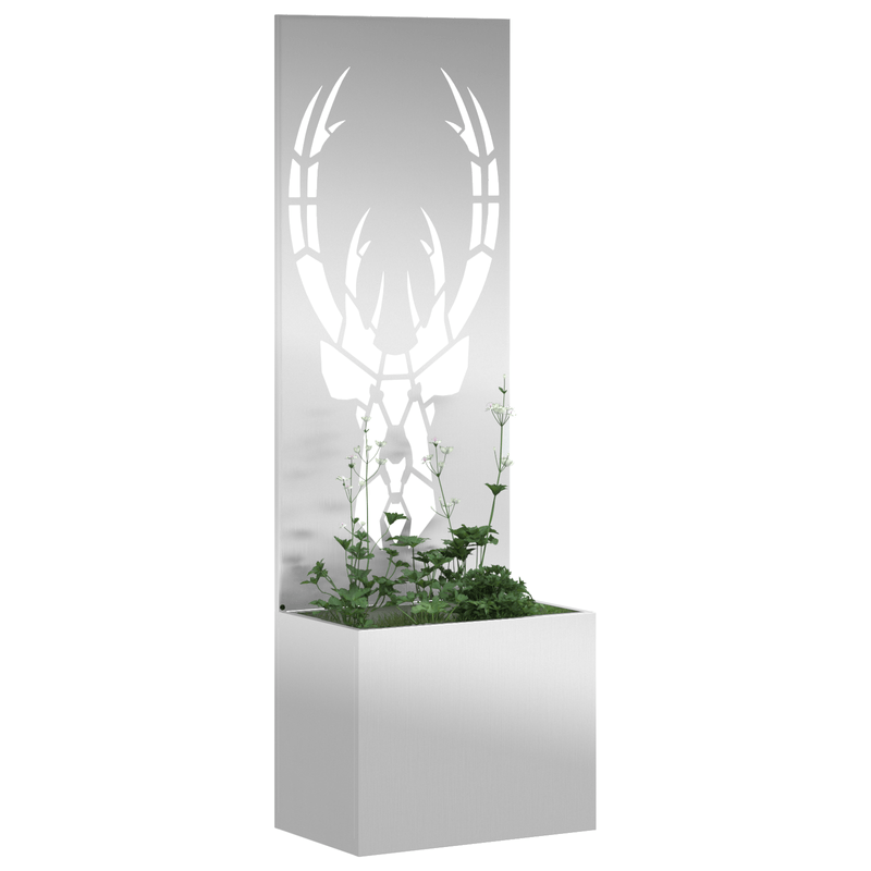 Casa si Gradina - Gradinarit si plante - Plante si ghivece - Ghivece si suporturi - Ghiveci de Gradina cu Panou Decorativ Argintiu 50 x 140 cm - Infinity.ro