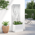 Casa si Gradina - Gradinarit si plante - Plante si ghivece - Ghivece si suporturi - Ghiveci de Gradina cu Panou Decorativ Argintiu 50 x 140 cm - Infinity.ro