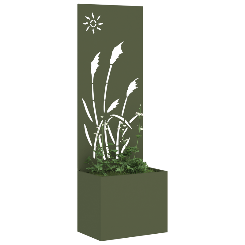 Casa si Gradina - Gradinarit si plante - Plante si ghivece - Ghivece si suporturi - Ghiveci de Gradina cu Panou Decorativ Olivengrønn 50 x 140 cm - Infinity.ro