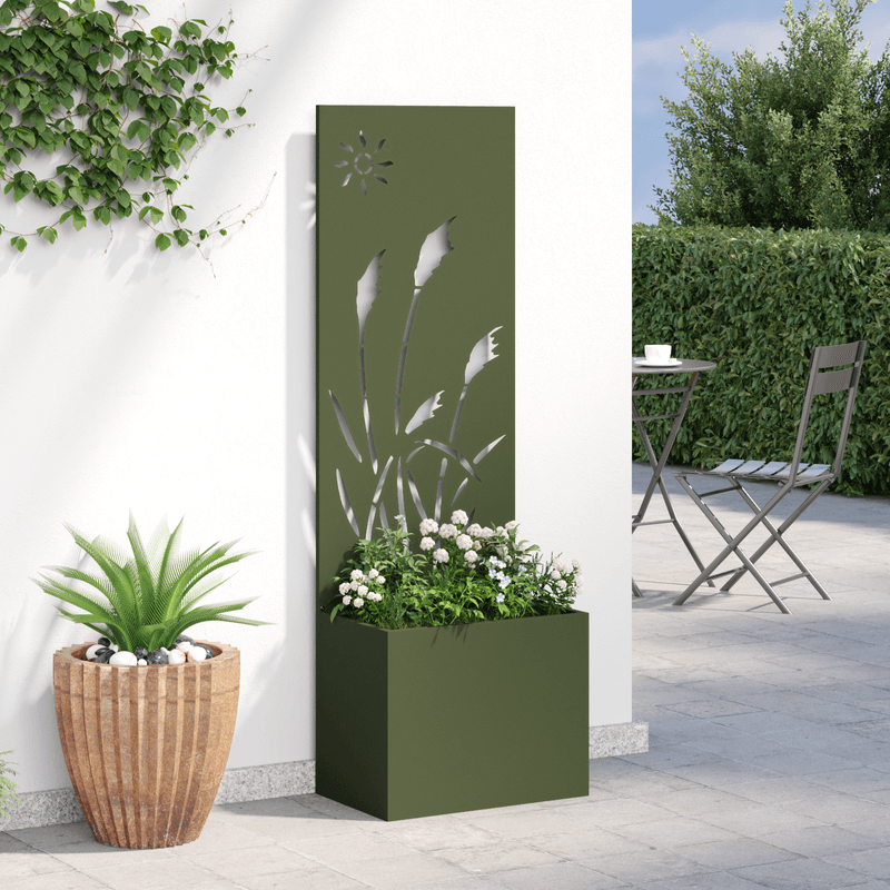 Casa si Gradina - Gradinarit si plante - Plante si ghivece - Ghivece si suporturi - Ghiveci de Gradina cu Panou Decorativ Olivengrønn 50 x 140 cm - Infinity.ro