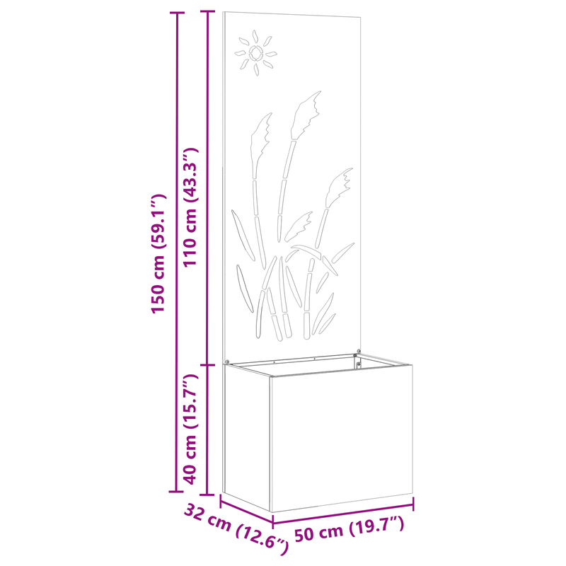 Casa si Gradina - Gradinarit si plante - Plante si ghivece - Ghivece si suporturi - Ghiveci de Gradina cu Panou Decorativ Olivengrønn 50 x 140 cm - Infinity.ro