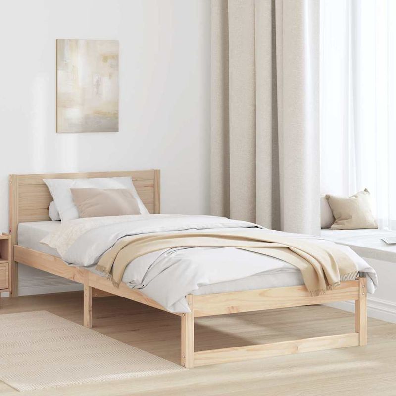 Casa si Gradina - Mobilier - Paturi si accesorii - Paturi - Cadru de pat Natural Lemn de pin solid 90 x 200 cm Durabil - Infinity.ro