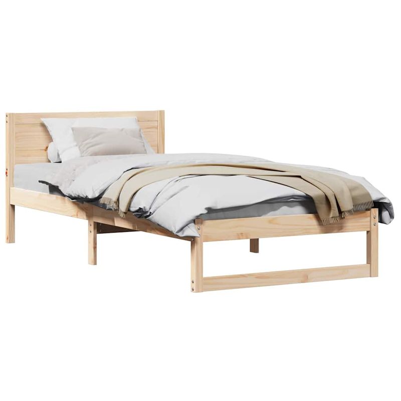 Casa si Gradina - Mobilier - Paturi si accesorii - Paturi - Cadru de pat Natural Lemn de pin solid 90 x 200 cm Durabil - Infinity.ro