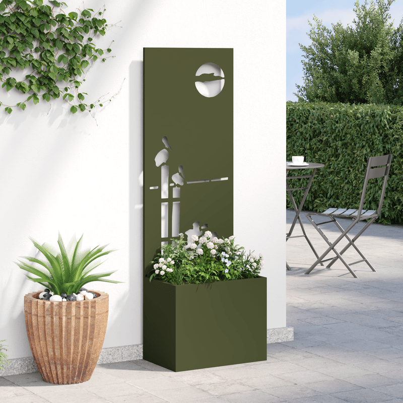 Casa si Gradina - Gradinarit si plante - Plante si ghivece - Ghivece si suporturi - Ghiveci de Gradina cu Panou Decorativ Olivengrønn 50 x 140 cm - Infinity.ro
