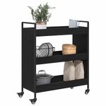 Casa si Gradina - Bucatarie si vesela - Ustensile bucatarie - Cosuri servire - Troler de Bucatarie Stejar negru 70 x 30 x 82 cm Lemn compozit - Infinity.ro